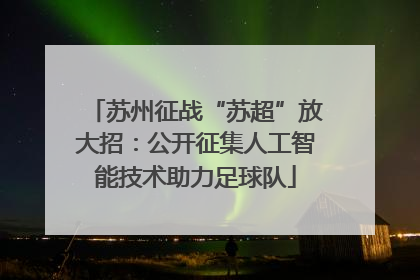 苏州征战“苏超”放大招：公开征集人工智能技术助力足球队